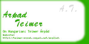 arpad teimer business card